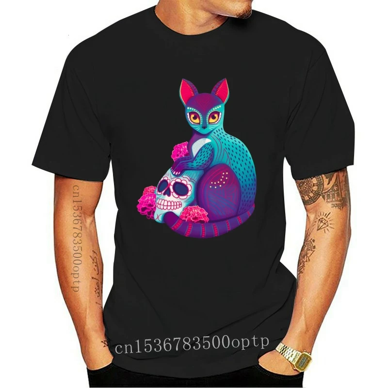 

Мужская одежда, персонализированная футболка Alebrije с круглым вырезом, новогодние топы, футболки с коротким рукавом для мужчин, Модный хлопко...