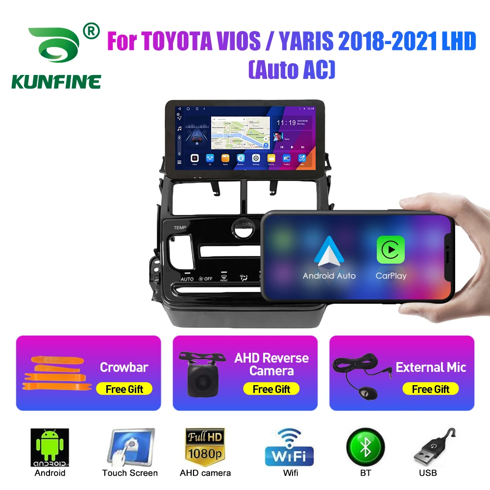 

10.33 Inch Car Radio For TOYOTA VIOS / YARIS 2018-2021 LHD 2Din Android Car Stereo DVD GPS Navigation Player QLED Screen Carplay