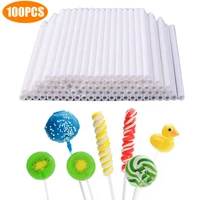 100pcs disposal lollipop sticks food grade plastic candy pops stick cake chocolate lollypop sucker tubes sticks kitchen tools