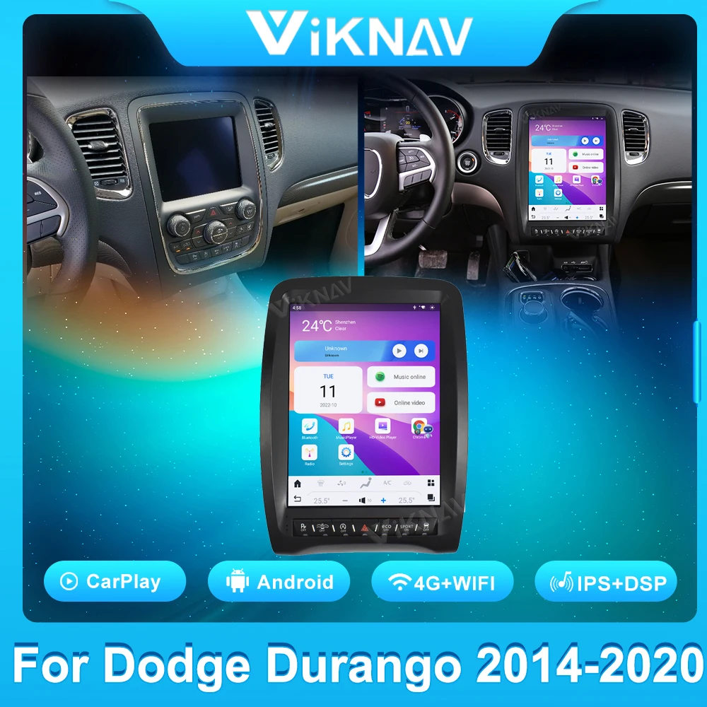 

Мультимедийный плеер Qualcomm 128G Android 11 для Dodge Durango 2014-2020, автомобильное радио, GPS-навигация, автомобильный магнитофон