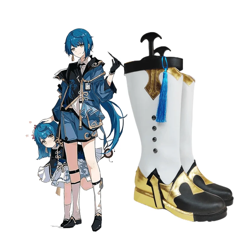 Обувь для косплея Genshin Impact Xingqiu ботинки на заказ Хэллоуин фотореквизит большого