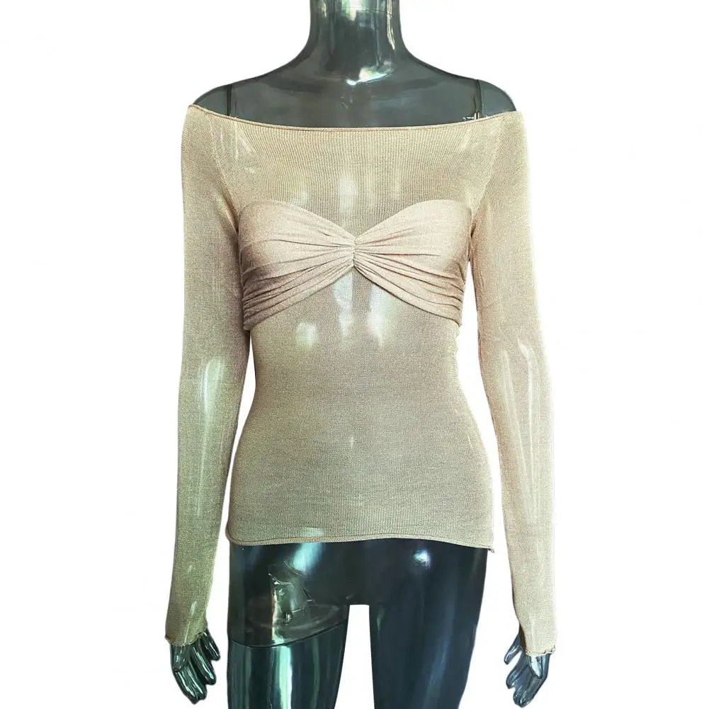 

Топ тонкая сексуальная футболка сексуальная Прозрачная Футболка с открытыми плечами