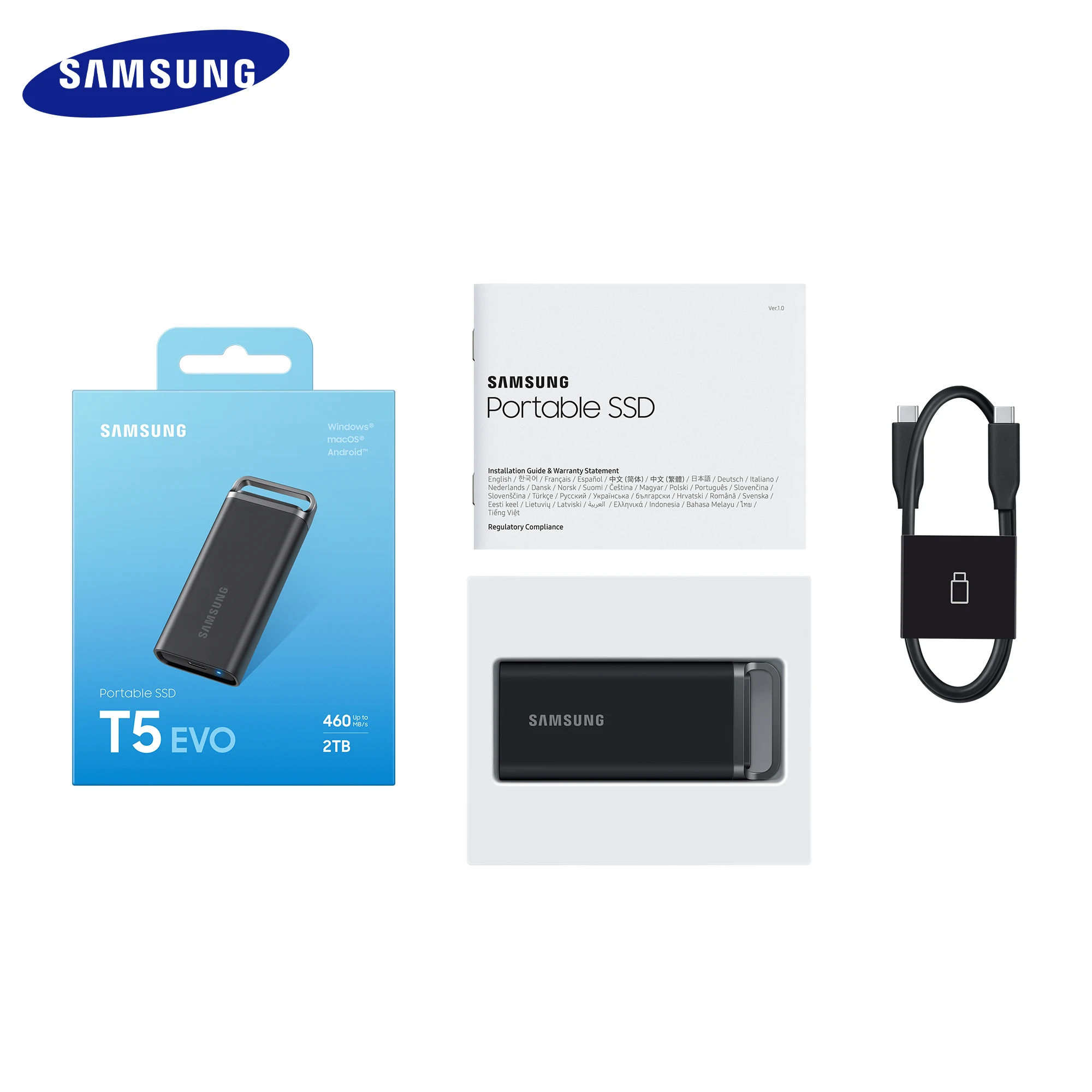 Оригинальный мобильный накопитель SAMSUNG PSSD T5 EVO 4 ТБ 8 Портативный твердотельный USB 3