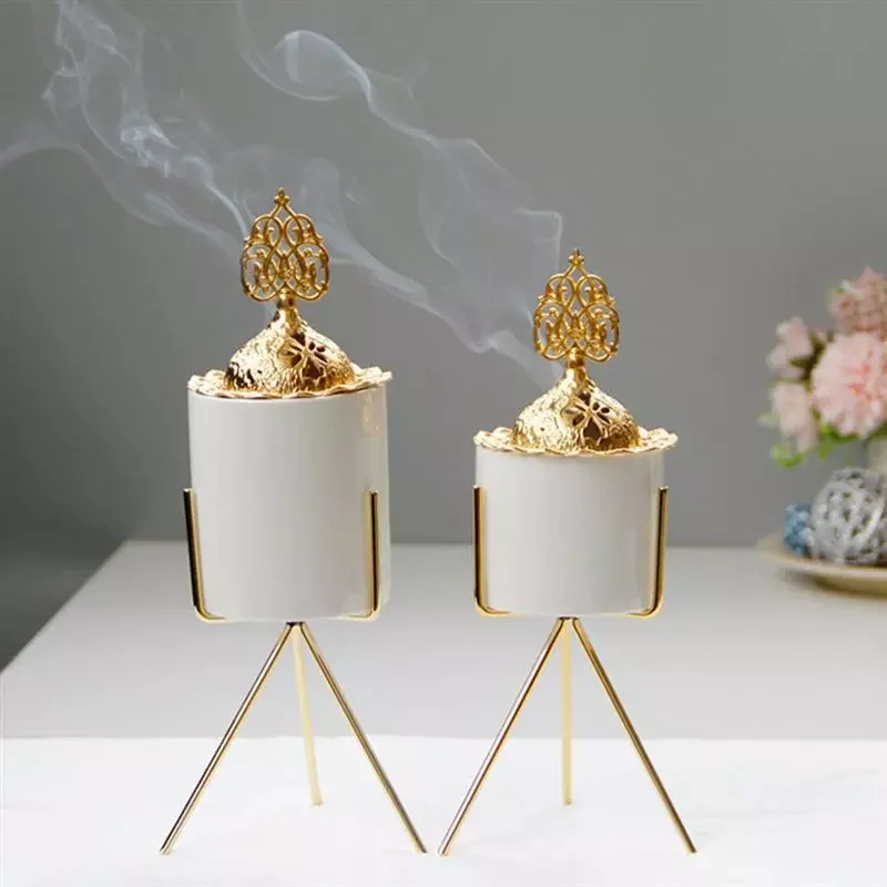 

Arabic Incense Burner Metal Ceramic Incense Burner Arab Style Censer Home Office Decorative Ornament