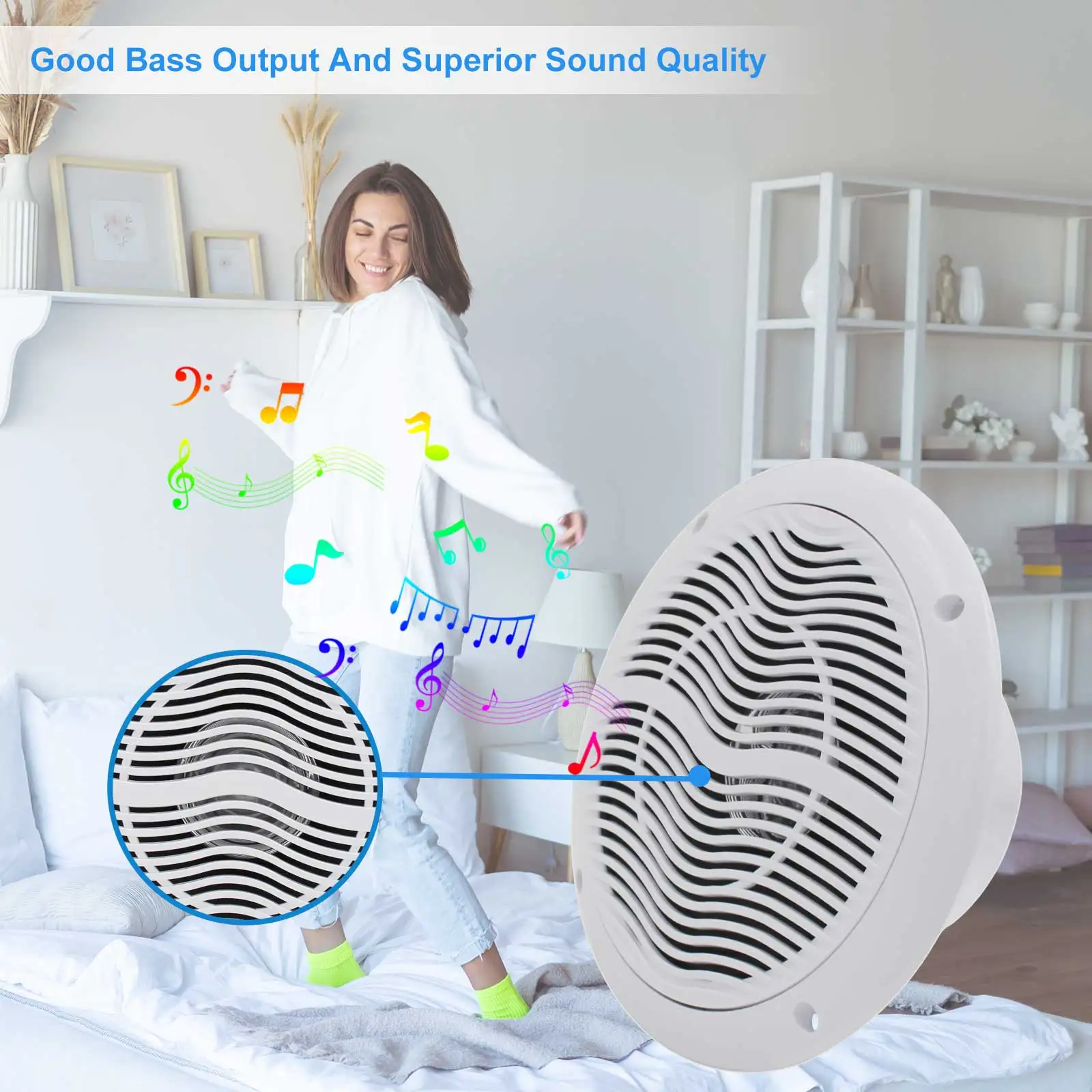 Водонепроницаемая потолочная Bluetooth-колонка 6 5 дюйма 120 Вт |