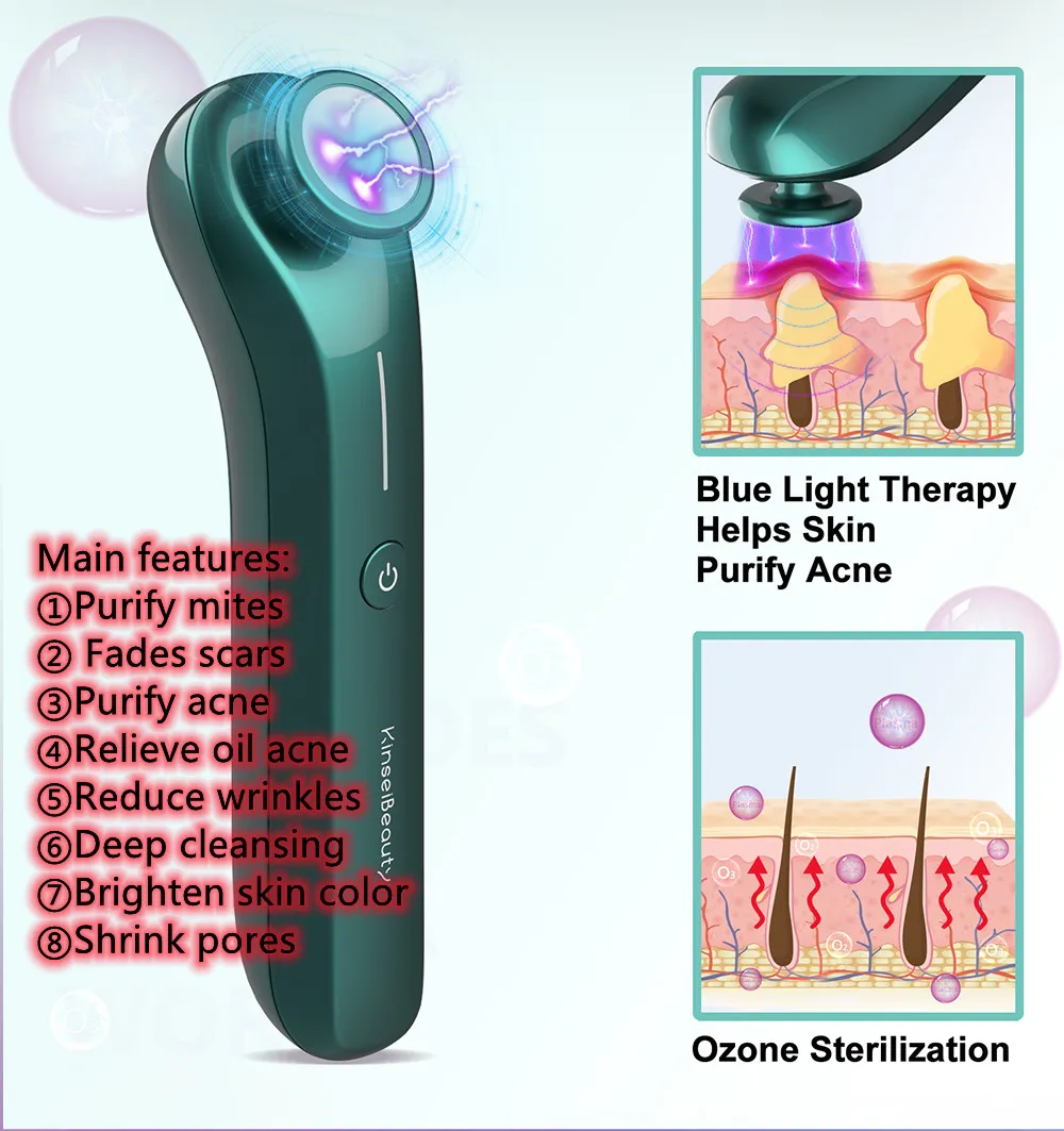 Blue Light Plasma Beauty Machine Laser Ozone Treatment Device Scar Acne Removal Anti Wrinkle Skin Care Tool Wireless Charger