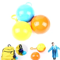 convenient portable rain ponchos ball for adults disposable extra thick adult clear transparent camping hoodie color random