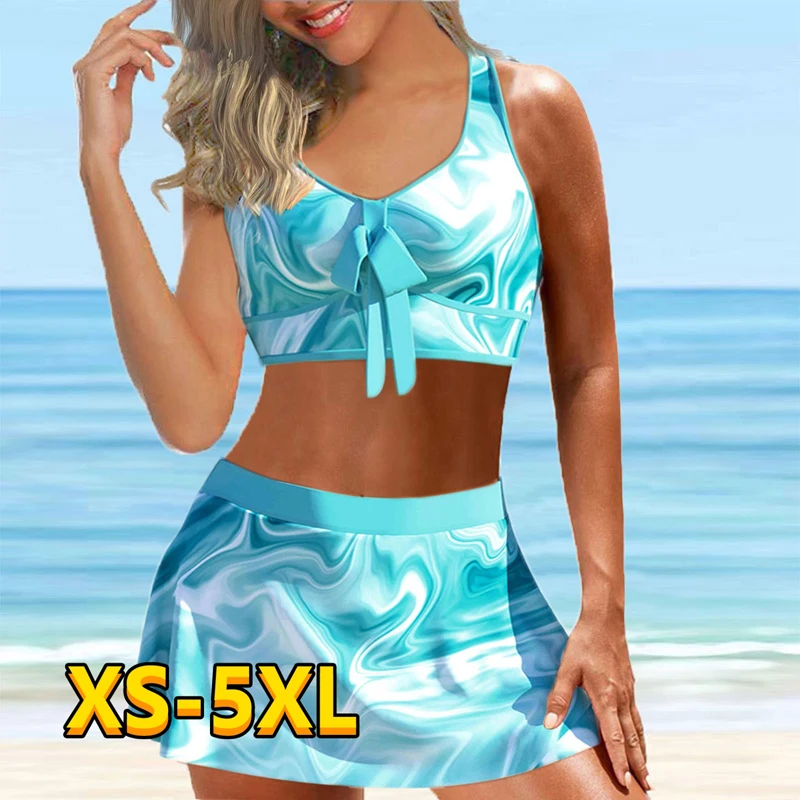 

Новинка 2022, искусственная кожа, печатные купальники из двух частей, сексуальный женский купальник-танкини с пуш-ап, купальный костюм