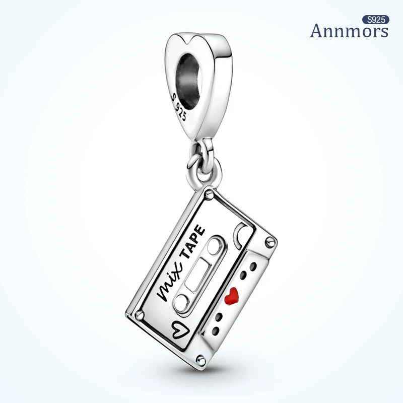 

Silver Plating Necklace Bracelet Family Birthday Unisex Jewelry Fits Charms Vintage Tape Gifts Fine Square Pendant