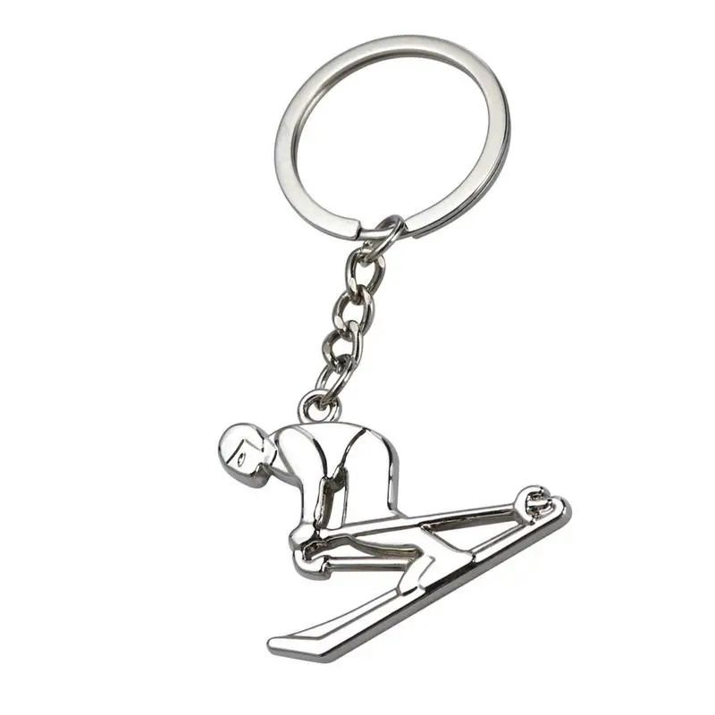 

Подарочный Брелок для катания на лыжах, подвеска для мужчин и женщин, креативный Шарм для катания на лыжах, брелки из нержавеющей стали для катания на лыжах, сувенир