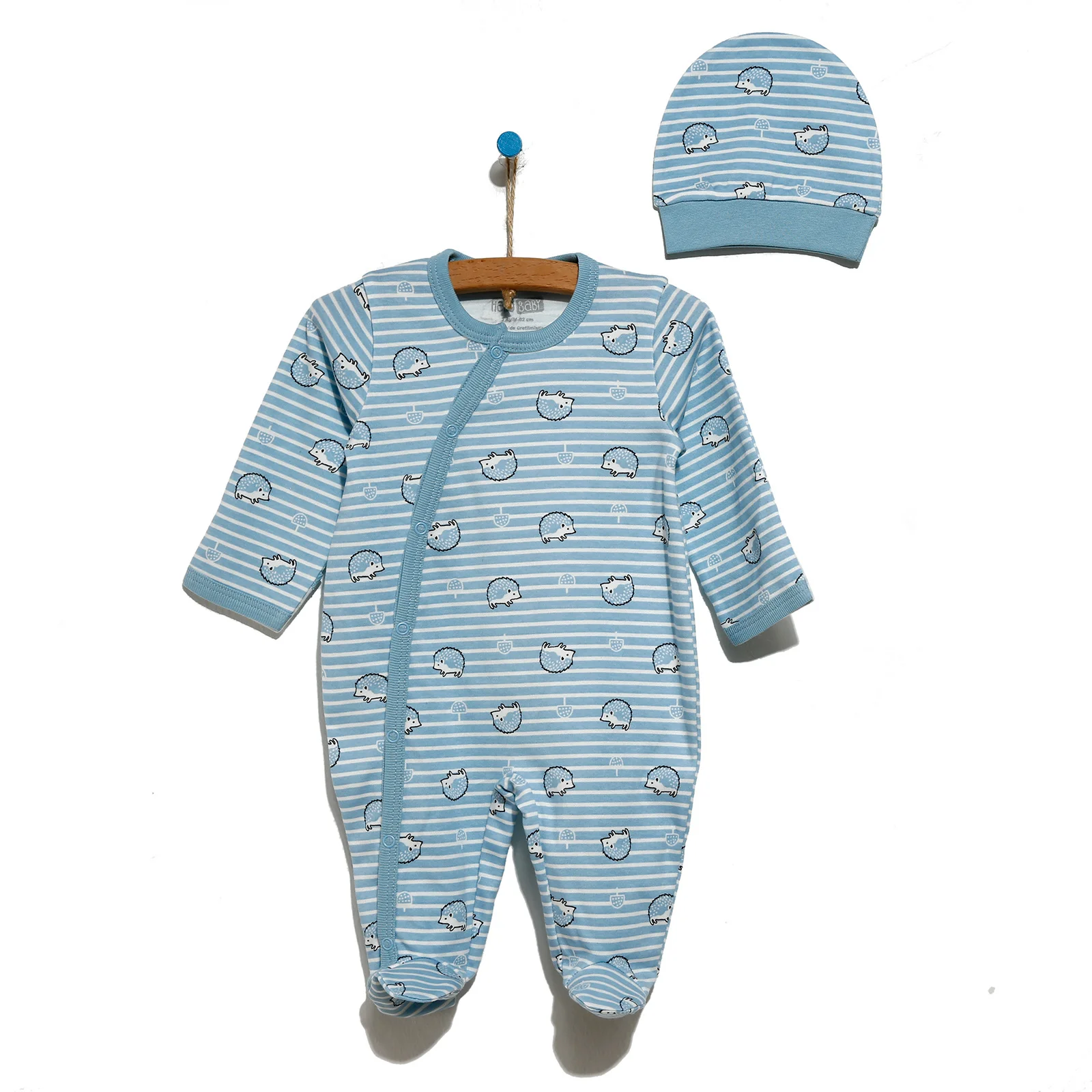 

ebebek HelloBaby 2022 New Season Baby Clothes Yenidoğan Tulum-Şapka 2li Set