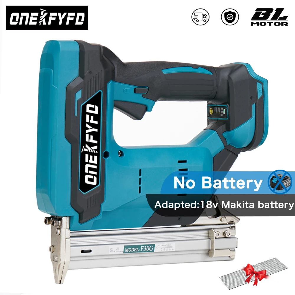Brushless F30 Electric Nail Gun Stapler Nailer Furniture Staple Gun for Frame Woodworking Power Tool For Makita 18V (No Battery)