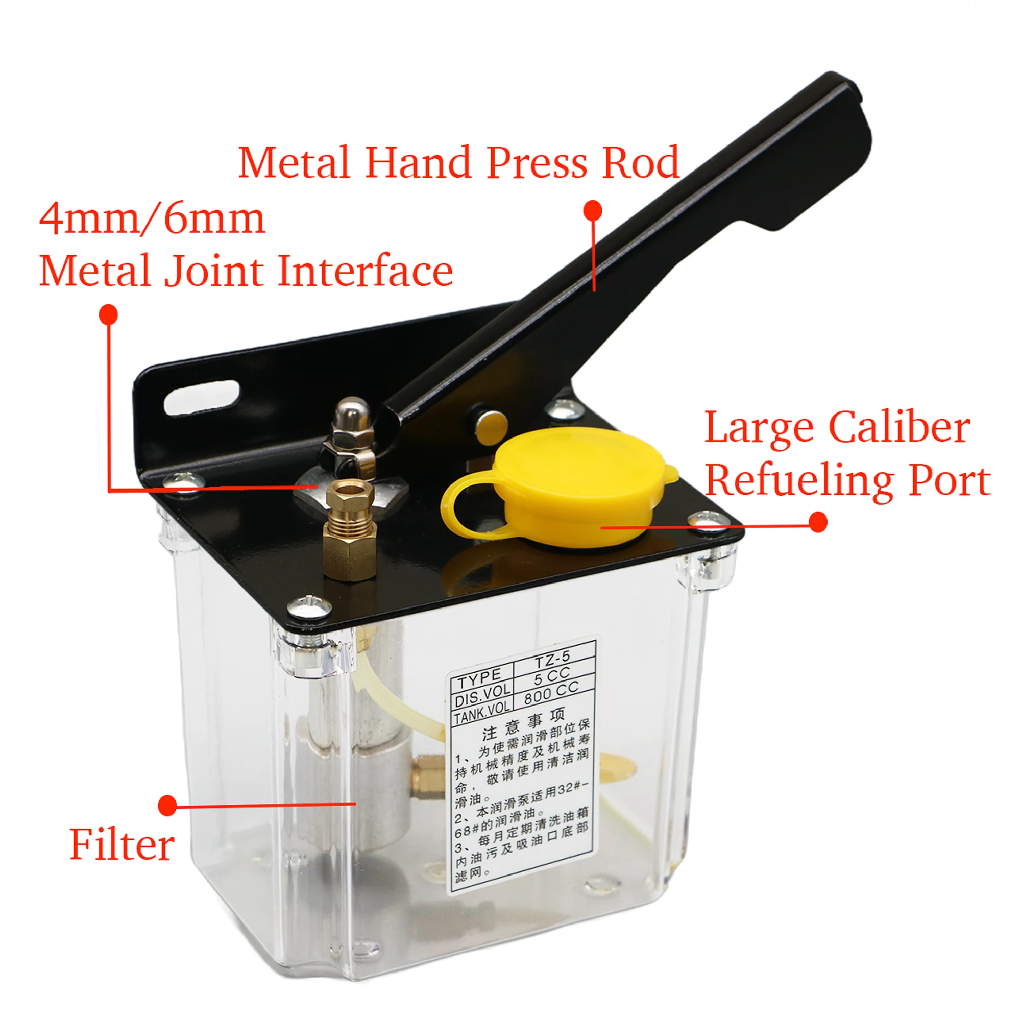 Ручной смазочный насос TZ-5 выход масляного насоса 4 мм 6 для токарного станка с ЧПУ