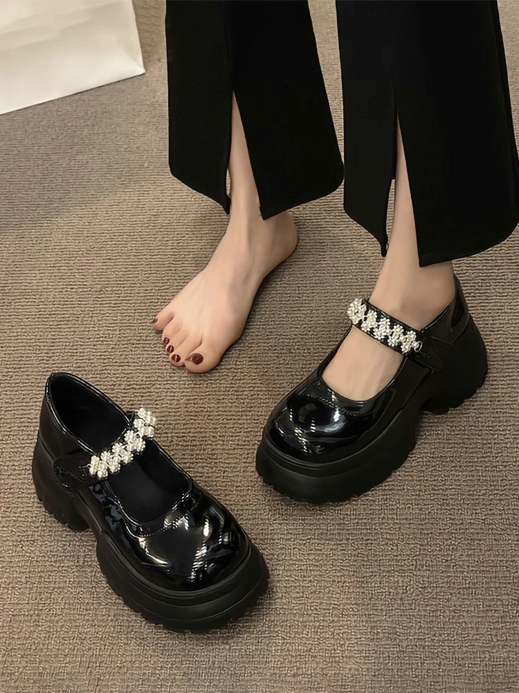 

Женские кроссовки с круглым носком, высокие туфли-оксфорды в британском стиле, повседневная обувь на платформе, лето 2023