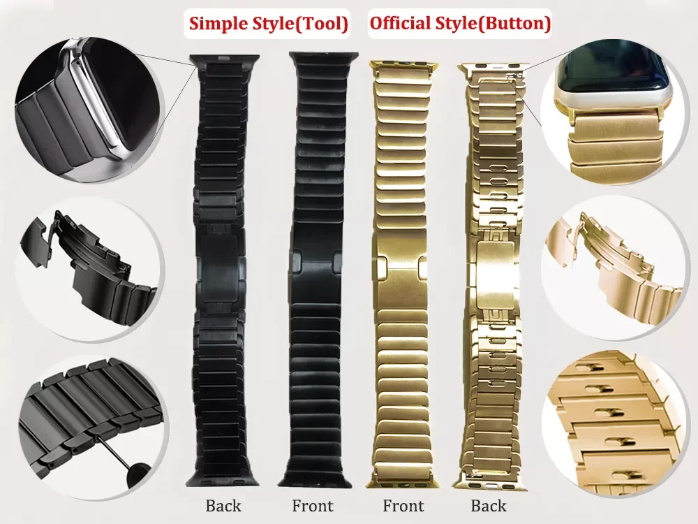 Luxury official link bracelet for apple watch series 7 41mm 45mm stainless steel strap 44 40mm for iwatch 6/5/4/3 band 38mm 42mm