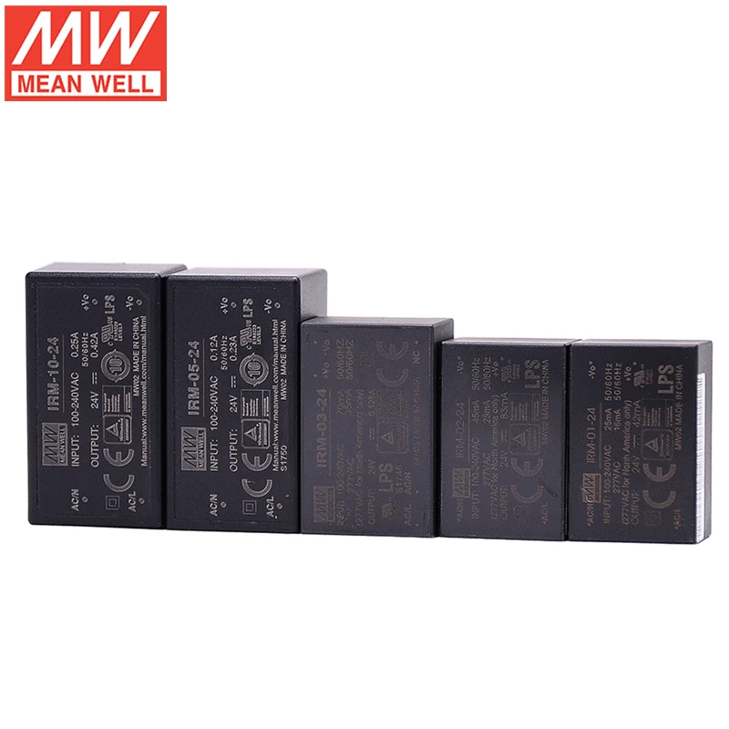MEAN WELL PCB SMD Style IRM-01 1 Вт инкапсулированный модуль AC-DC Тип источника питания 3 В 5 9 12 15