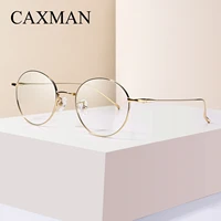 caxman titanium glasses frame for women men fashion vintage round ultralight eye myopia prescription eyeglasses