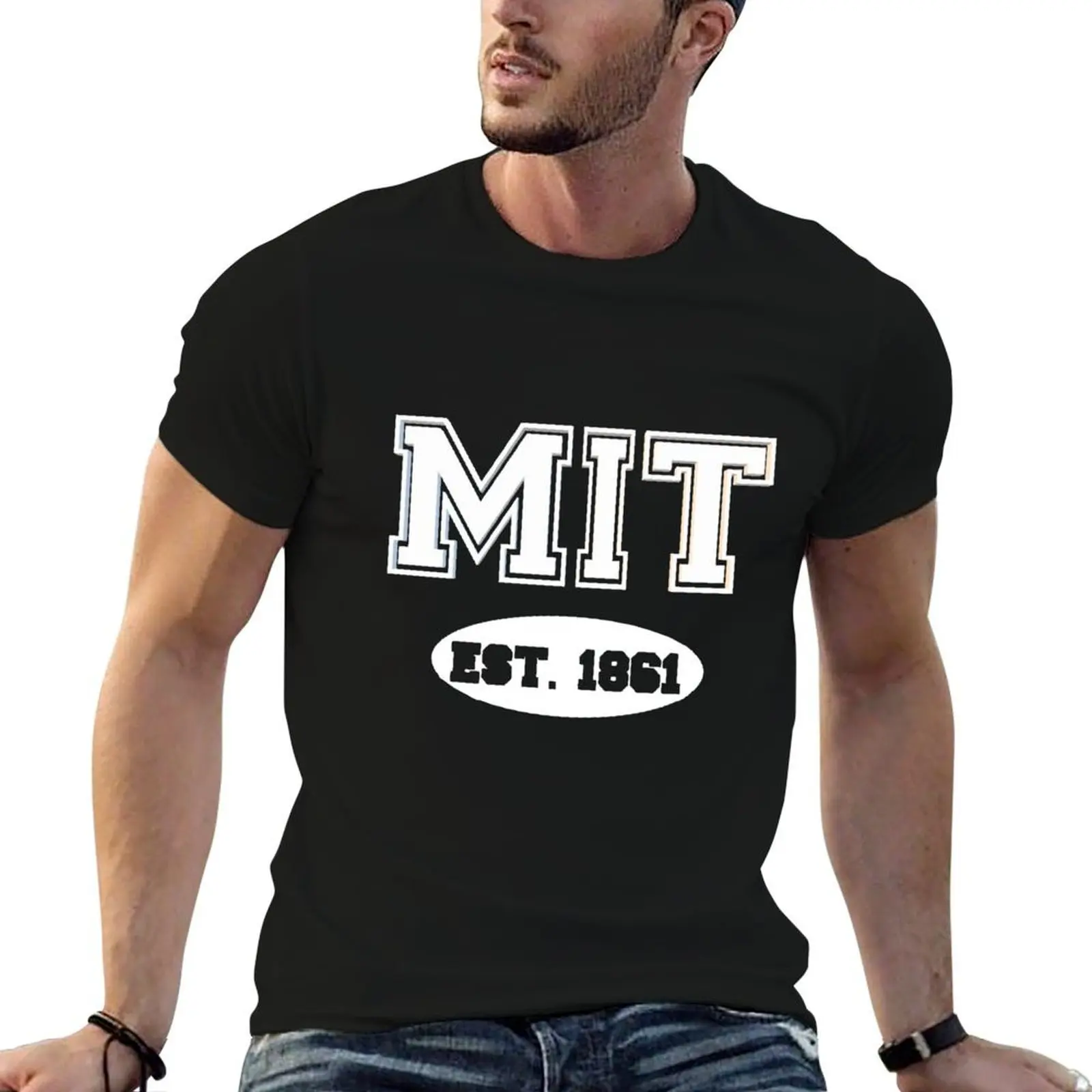 Фото MIT EST 1861 |   Футболка MASSACHUSETTS VARSITY, рабочая, повседневная, утилитарная №1