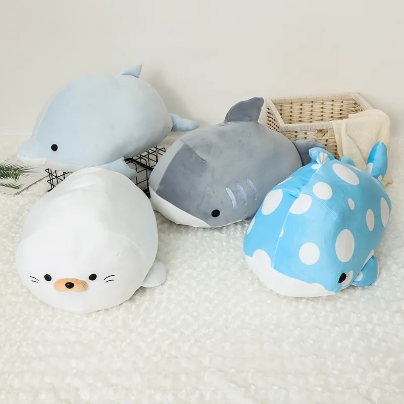 

Cute Sea Animals Shark Dohpin Toys Plush Stuffered Dolls Home Pillow Sleeping Cushion Boys Girls Kids Gifts
