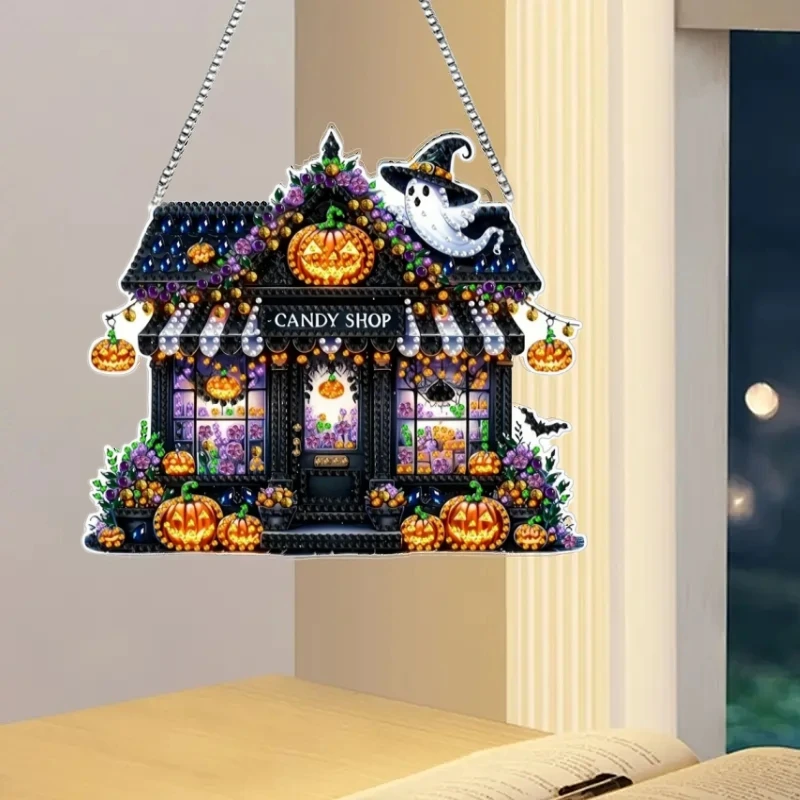 1 шт. алмазная живопись в стиле дома на Хэллоуин акриловый материал тарелка для