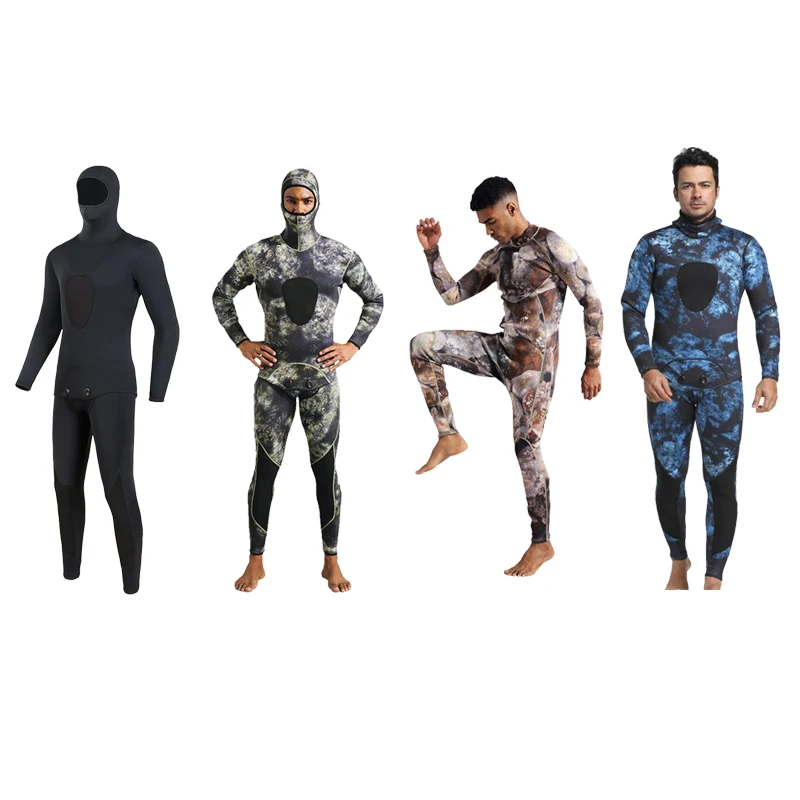 

3MM wetsuit thickened camouflage fishing suit warm and wear-resistant split snorkeling free diving wetsuit