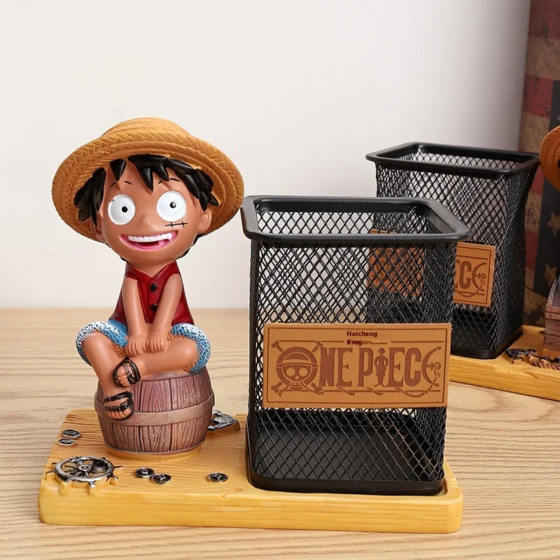 Японская мультяшная аниме Луффи ручная офисная кукла Настольный держатель для