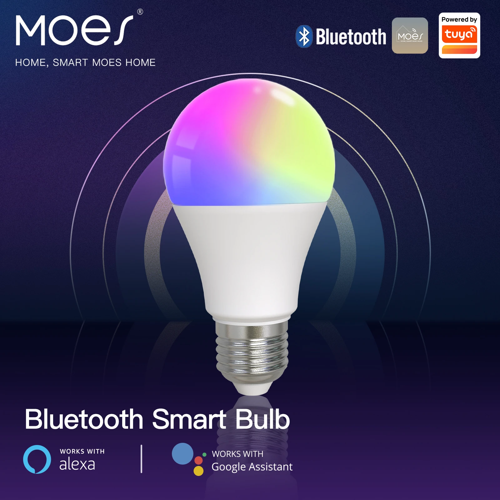 

Умная Bluetooth-лампа MOES, светодиодная лампа с регулируемой яркостью, лампа с регулируемой яркостью, лампочка E27, лампочка с регулируемой яркостью, лампочка с функцией Alexa и google Voice