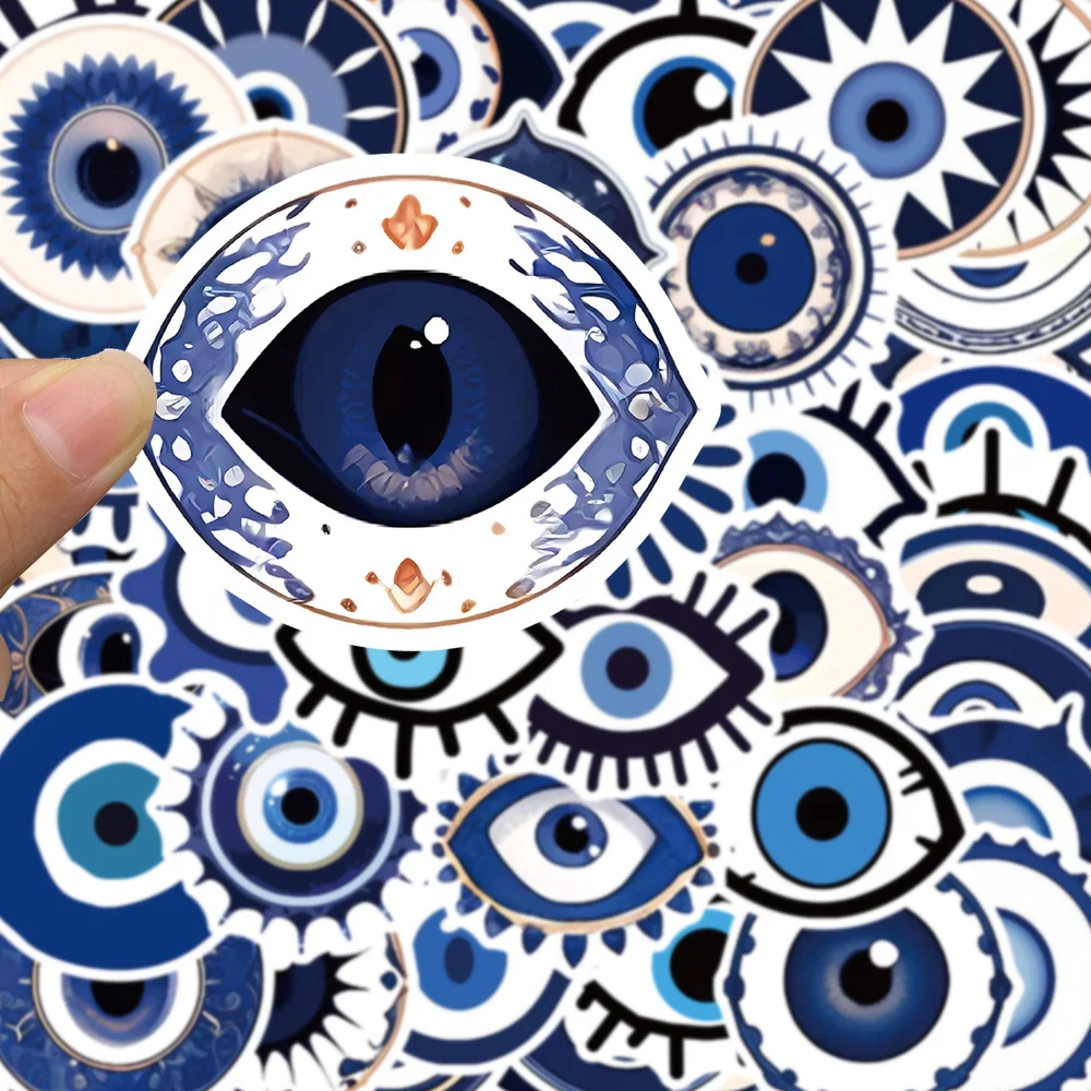 

10/30/50PCS Cartoon Blue Turkish Evil Eye Devil Eye Sticker DIY Phone Laptop Luggage Skateboard Graffiti Decals Fun for Kid Toy