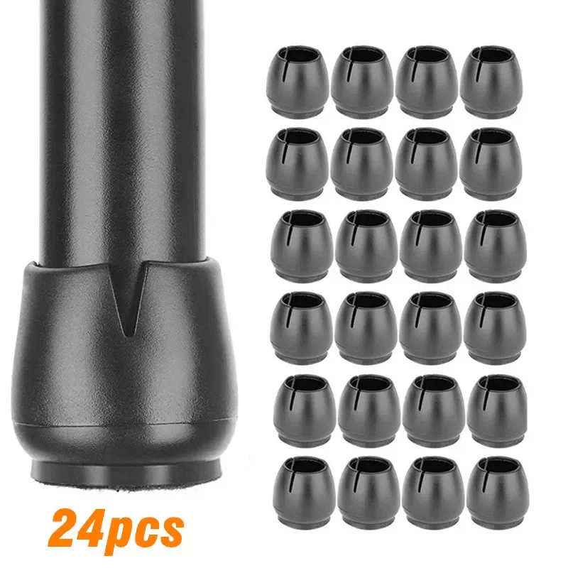 

24Pcs Silicone Table Chair Leg Mat with Felt Non-slip Floor Desk Rubber Feet Pad Protection Bottom Cover Cap Woodfloor Protector