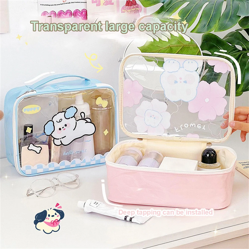 

Износостойкая прозрачная сумка для стирки, вместительная милая сумка для хранения, надежная Пылезащитная мультяшная сумка с принтом спокойствия