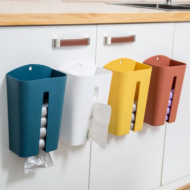 

Tissue Storage Box Wall-mounted Paper Towel Holder Garbage Bag Sorting Box Hanging Plastic Storage Rack Kitchen Accessories