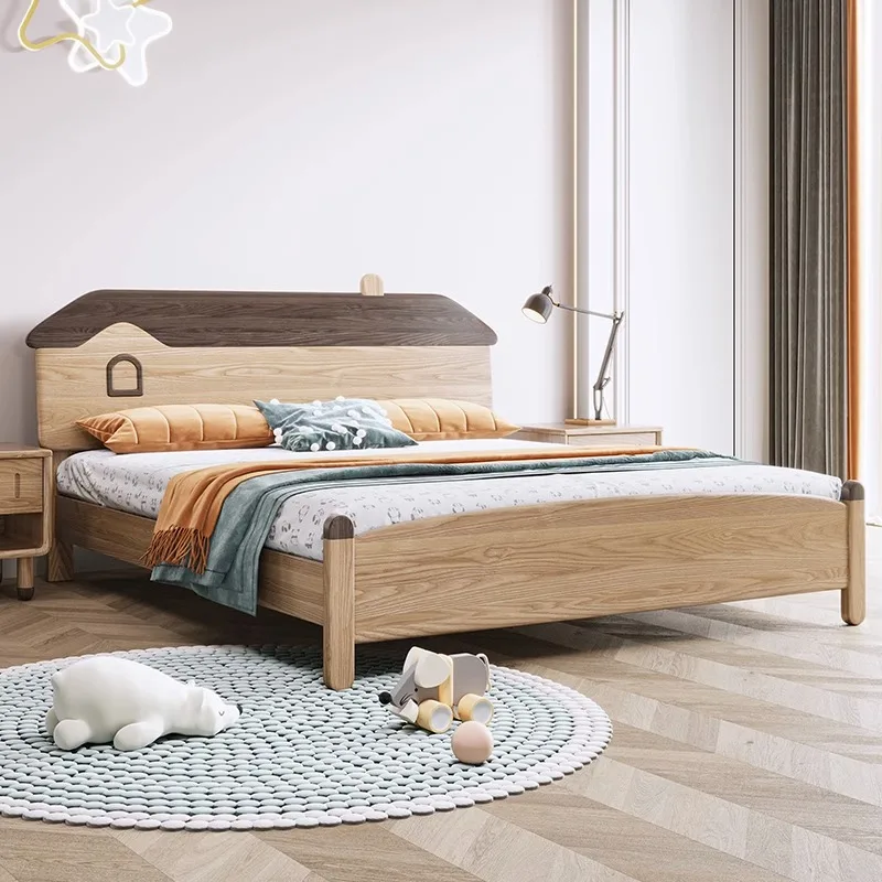 Мультяшные деревянные детские кровати для одного человека небольшой тип