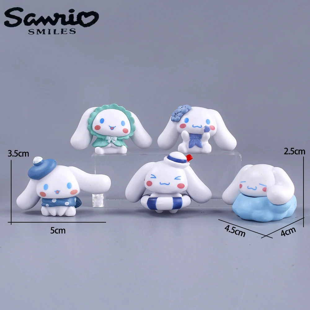 

Sanrio Anime 5Cm Figure Cinnamoroll Doll Kawaii Summer Day Cake Room Decorative Decoration Christmas Toy Gifts For Childrens