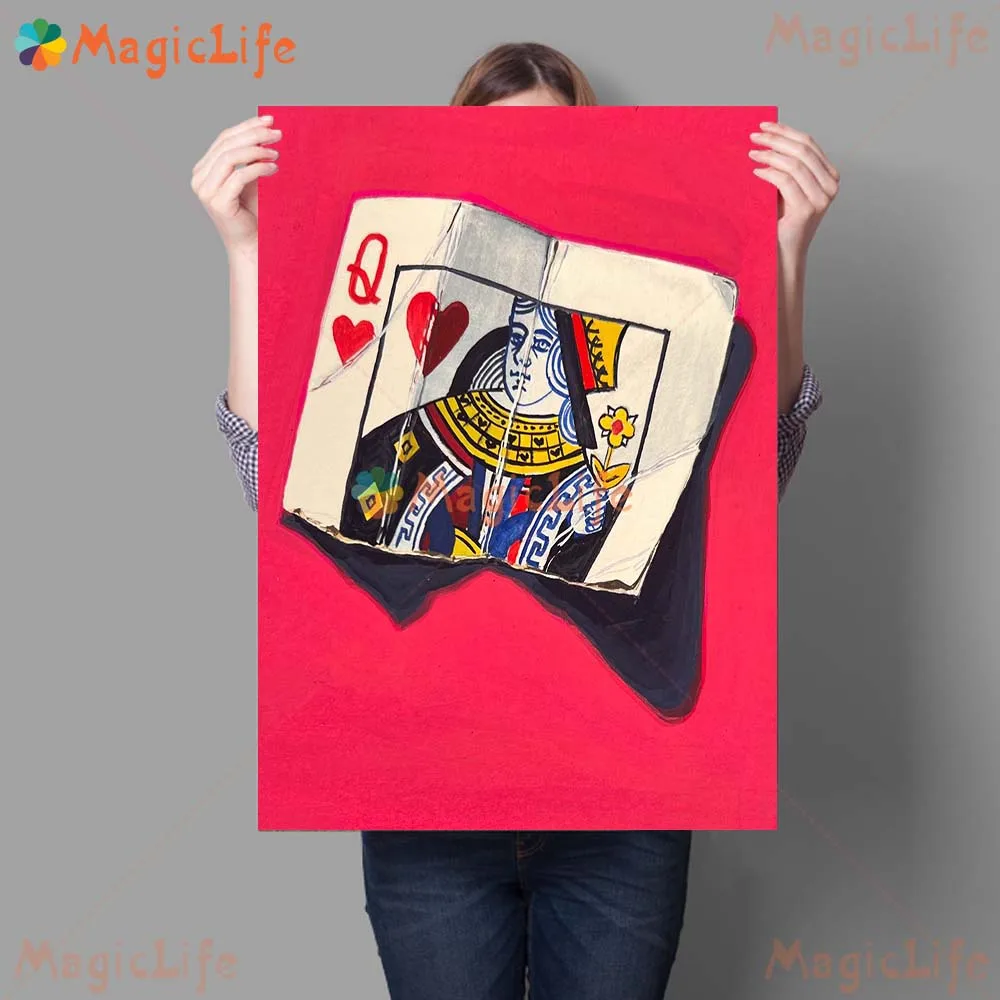 Розовая королева покер Джокер игральные карты казино принты настенные картины