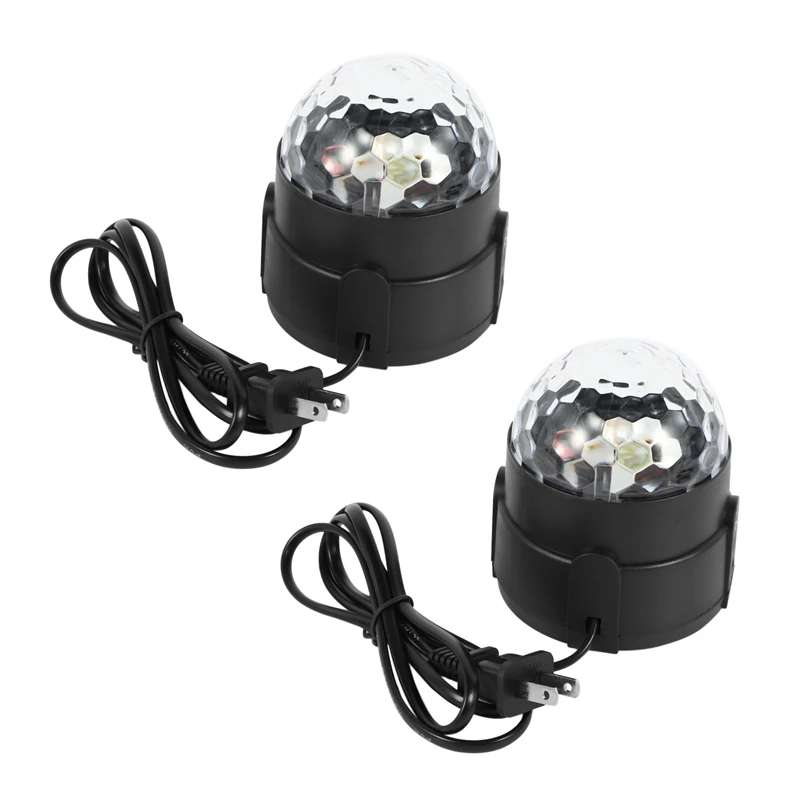 

Hot-2X Sound Activated Lights With Remote Control Dj Lighting, RBG Disco Ball, Strobe Lamp 7 Modes Stage Par Light(US Plug)