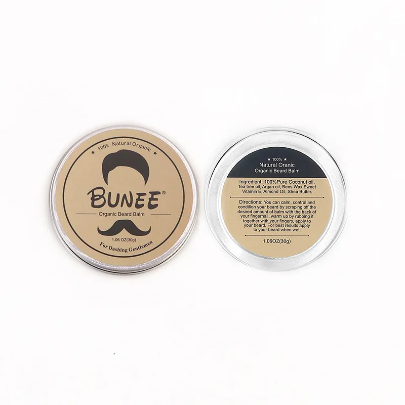 

30g Men Organic Beard Oil Balm Moustache Wax Styling Beeswax Moisturizing Smoothing Gentlemen Natural Beard Balm Beard Care