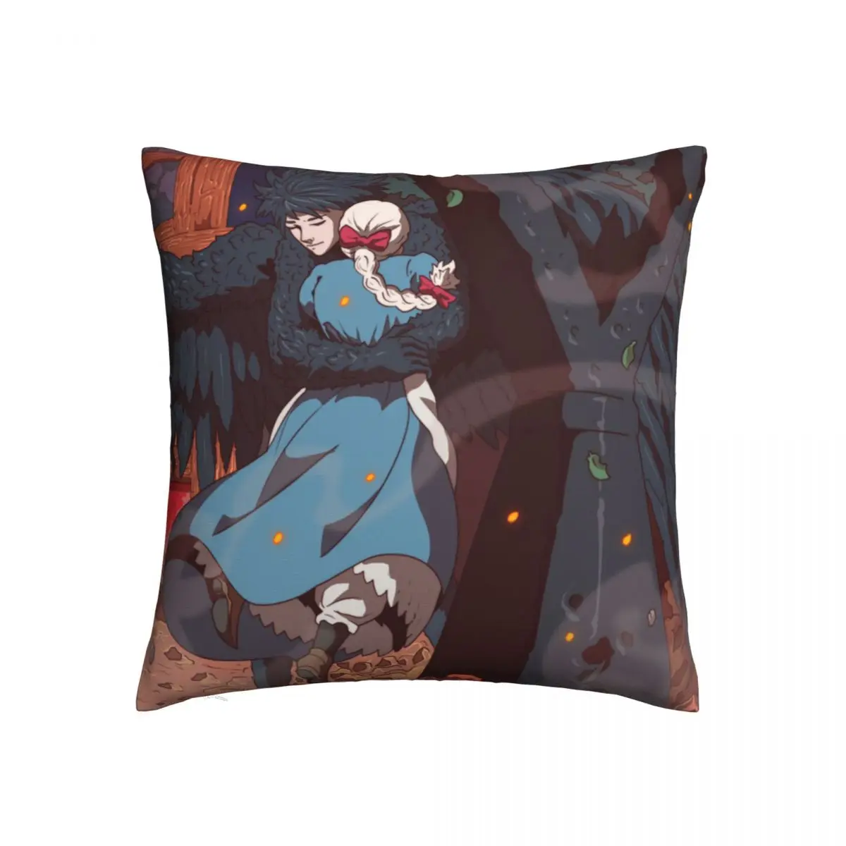 

Howls Moving Castle Pillow Case Howl Hugging Sophie Polyester Bed Pillowcase Zipper Spring Soft Cover