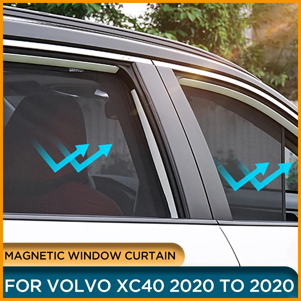 

Magnetic Window Sun Shade Mesh Curtain For Volvo XC40 2022 2021 Car Side Door Window Sunshades Visor Cover For Volvo XC40 2020