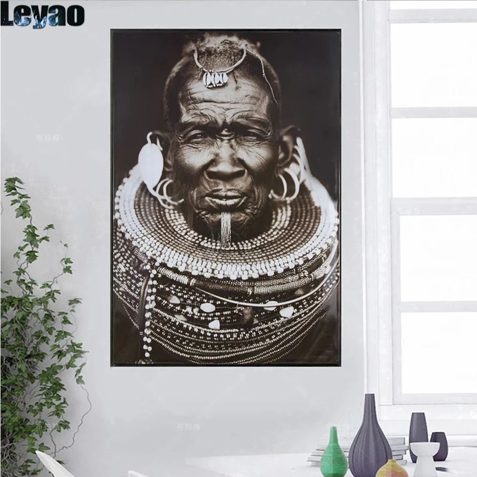 

5D алмазная живопись «сделай сам», белая и черная африканская женщина, фото, полная Алмазная вышивка крестиком, мозаика, домашний декор, руко...