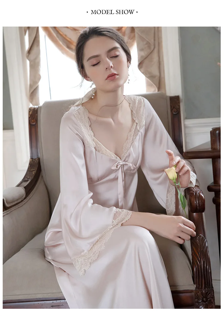 Роскошная светильник нная Летняя женская кружевная ночная рубашка дворца с