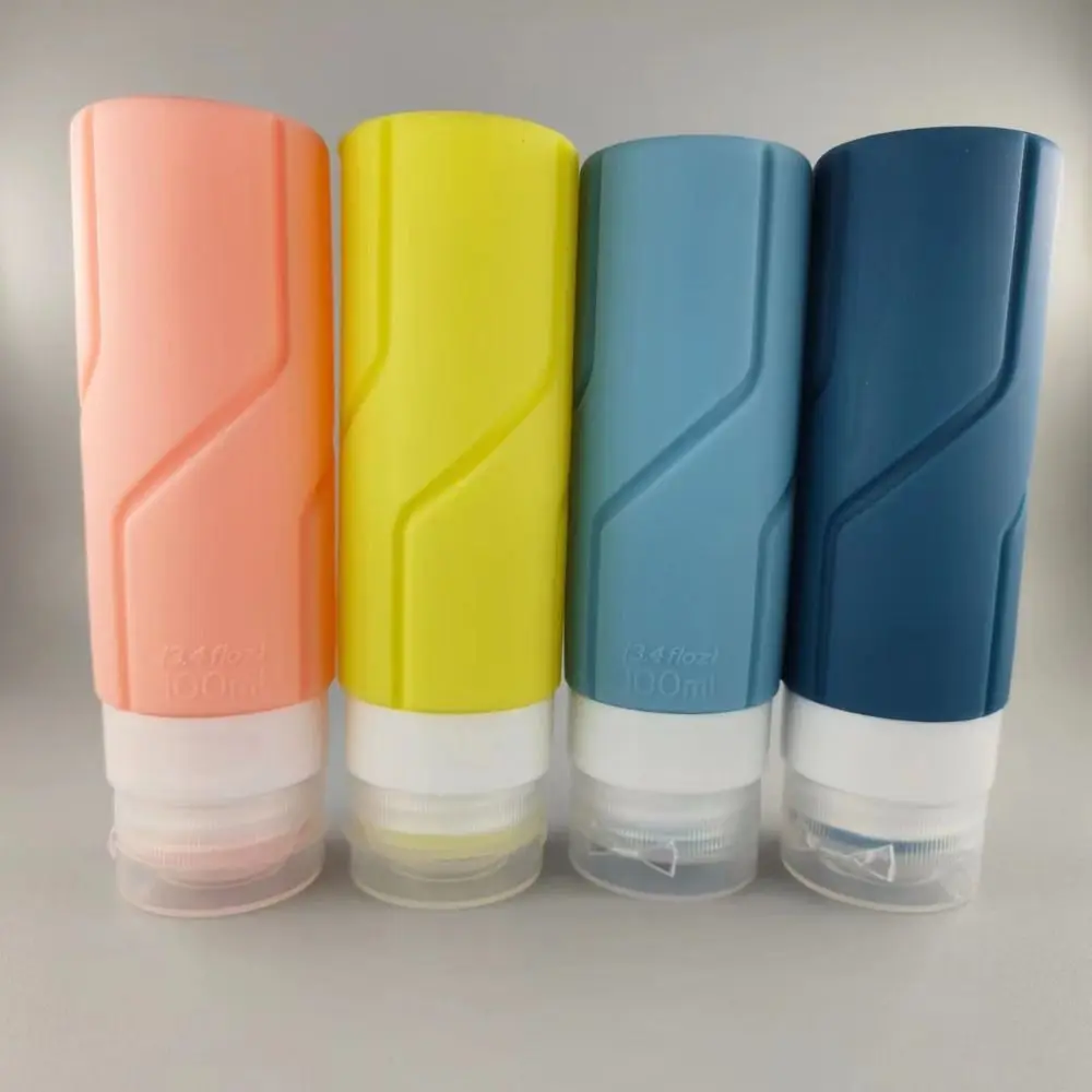 

100ml Refillable Silicone Bottle Hose Squeeze Flap Sub-Bottling Portable Travel Outdoor Leak Proof Storage Cleanser Lotion