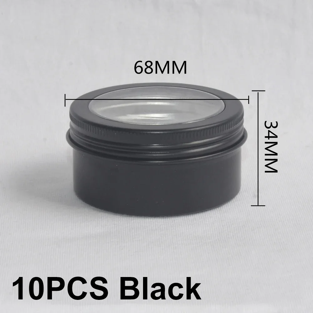 Круглые алюминиевые банки с прозрачным окном, 10/20 шт