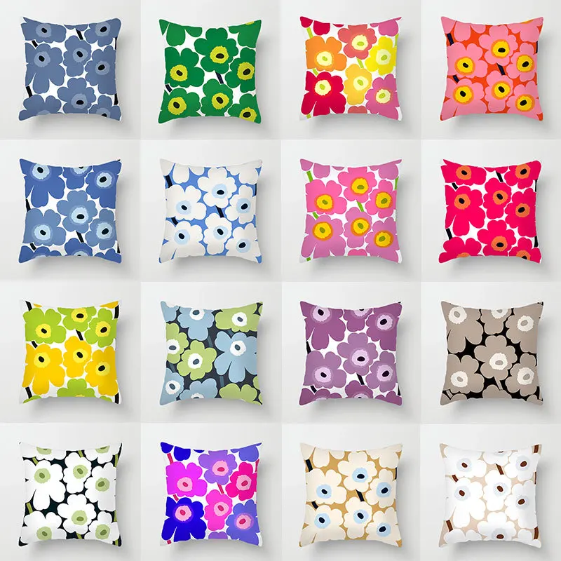 

Colorful Flower Pillowcase Sun Floral Pillows Case Decor Home 45x45 Cm Office Chairs Bed Sofa Throw Pillow Cover Room Aesthetics
