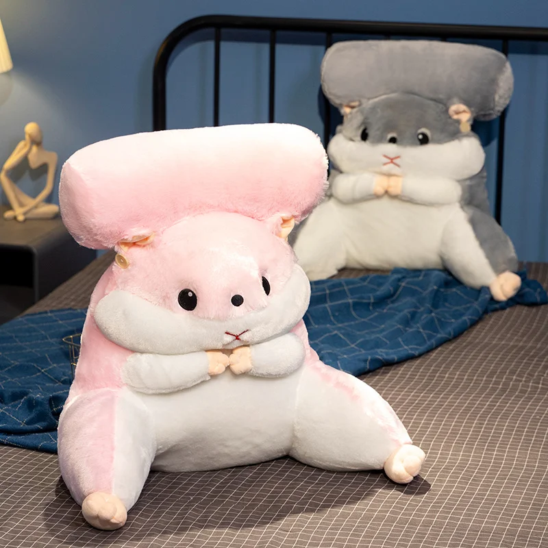 Плюшевое одеяло для офиса очень мягкий мультяшный хомяк 2 в 1 60 см розового и