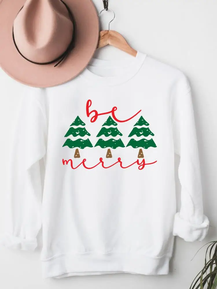 

Christmas Graphic Pullover Merry Festival Clothes Tree Letter Style Cute 90s Cartoon Fashion Women Clothing Female Sweatshirts