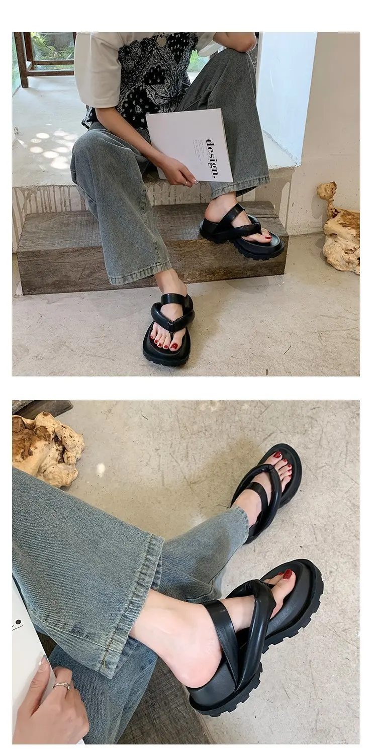 2023 new summer women's flip-flops flat sandals casual open-toed slippers women's fashion style
