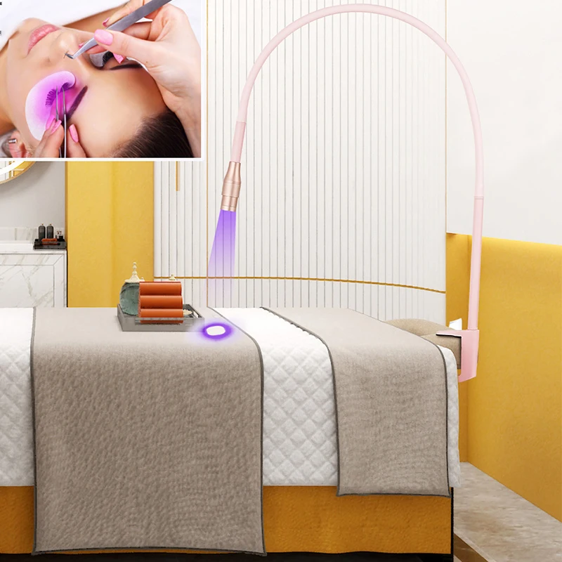 Обновленная розовая УФ-лампа для сушки ресниц наращивания Настольный зажим 5 Вт
