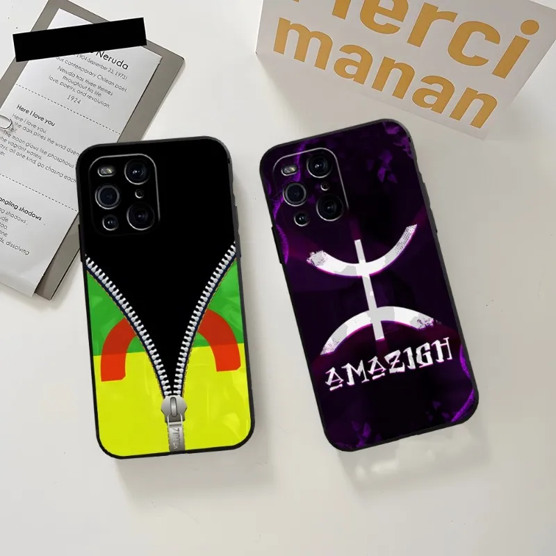 

Amazigh Symbol Berber Academy Phone Case For OPPO Find X3Pro X5Pro X3Neo RENO6 7 ProPlus A16 A54 A57 K9 A72 A74 A93 A94 Black