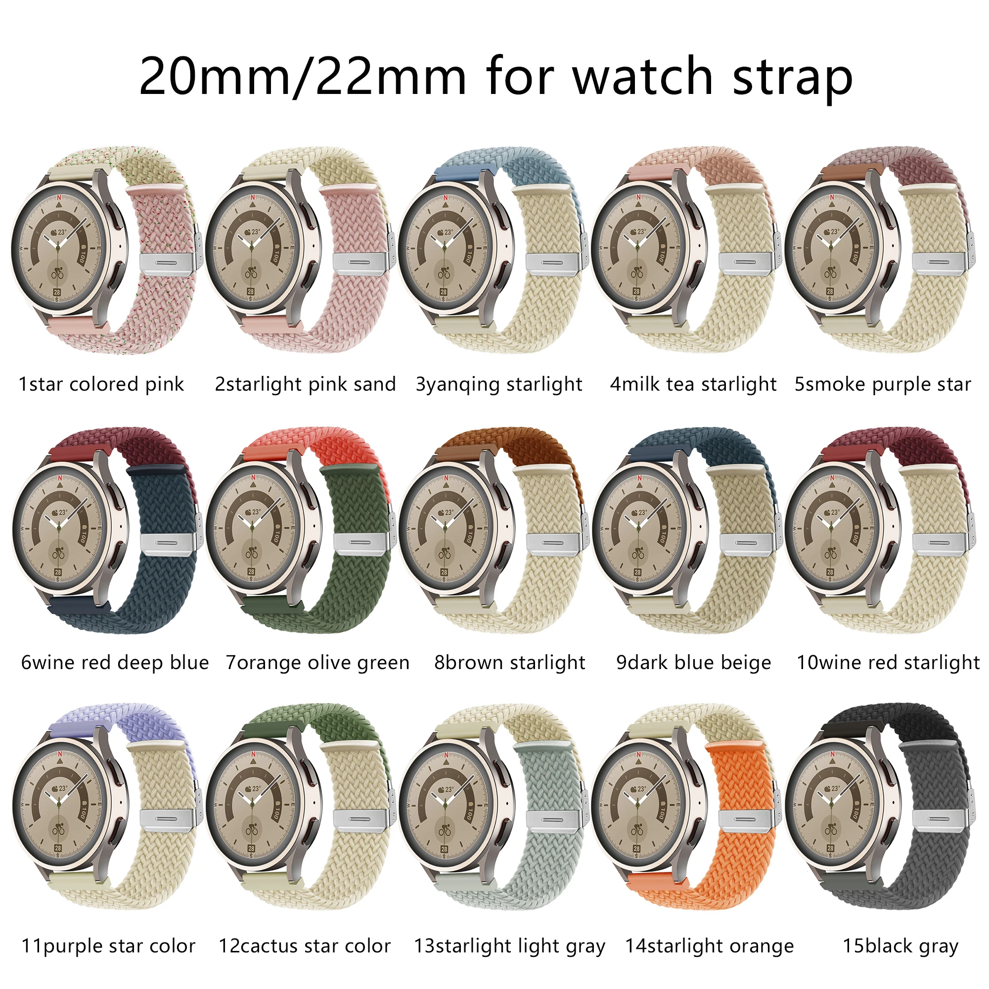 20mm 22mm watchband For Samsung Galaxy Watch 4/classic/3/5/pro/Active 2 Gear S3 Elastic Nylon Strap Huawei watch GT 2 2e 3 pro