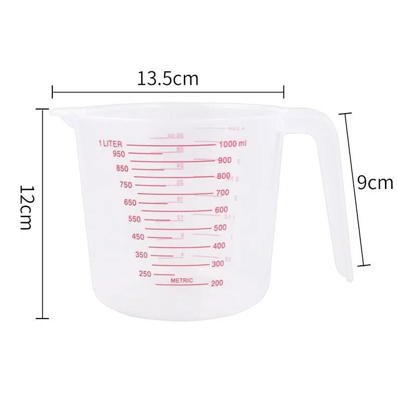 

1PC 250/500/600/1000ML Plastic Measuring Cup Transparent Plastic Graduated Pot Cup For Baking Drinking Experimental Measurement